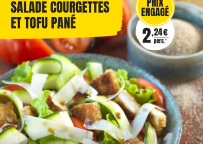 Salade de courgette et tofu pané